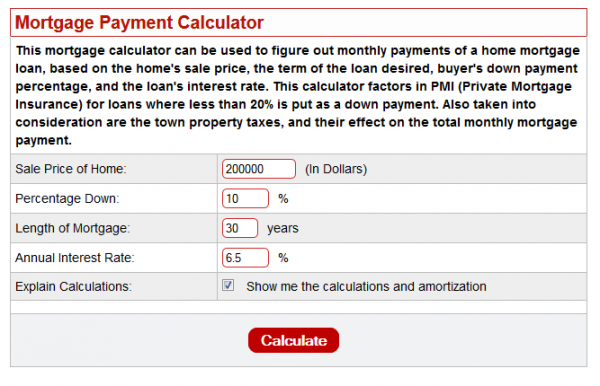 mortgage monthly payment calculator